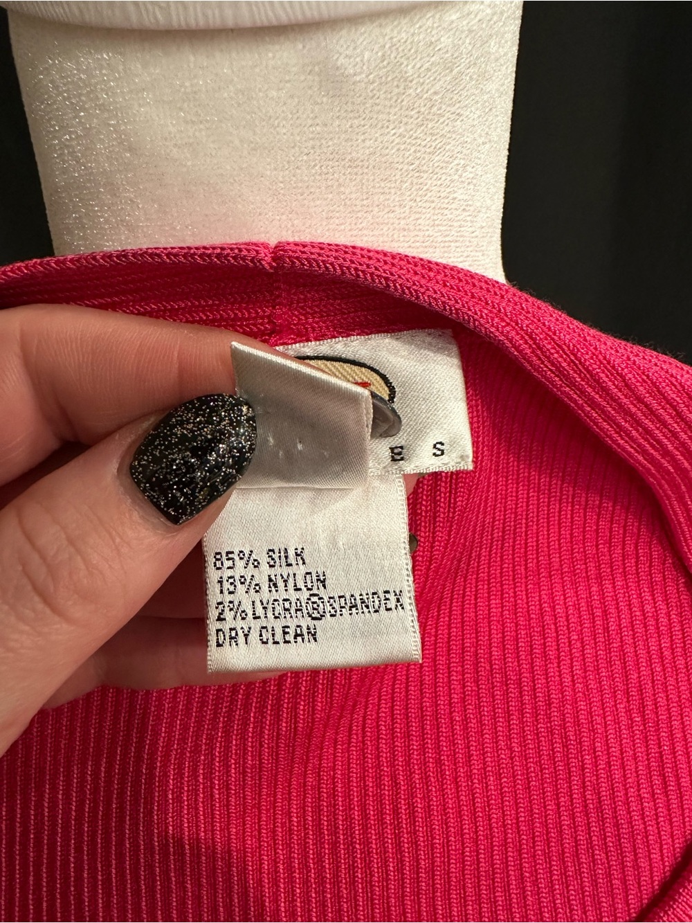 Talbots Bright Fuchsia Ribbed Tank Top - Picture 4 of 5